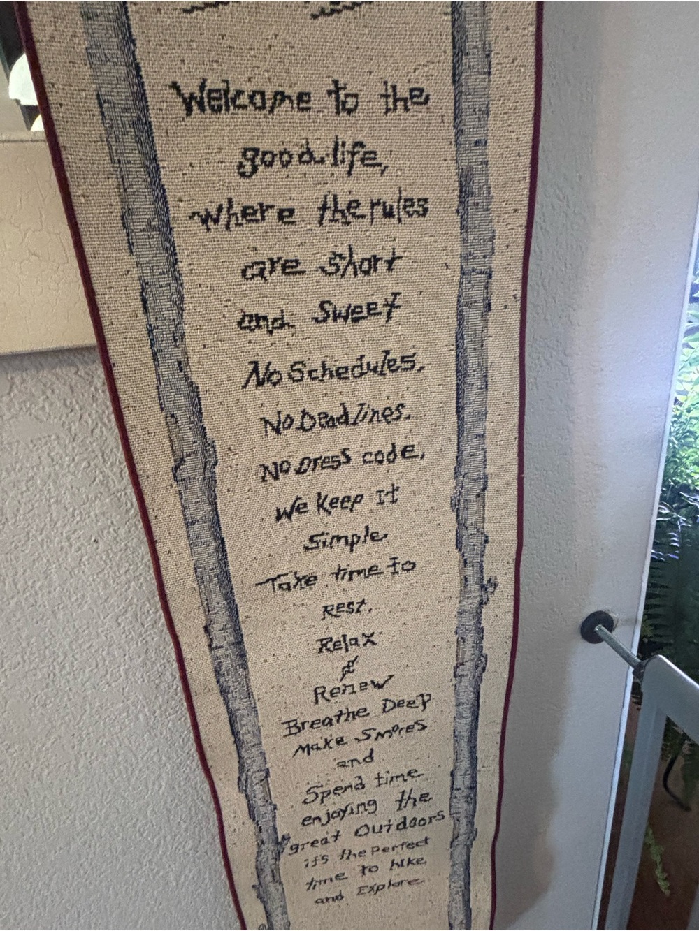 Beige Cabin Rules Tapestry Wall Hanging - Home Wall Decor - Picture 4 of 10
